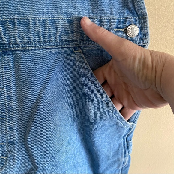 Y2K Basic Concepts Blue Denim Short Bib Carpenter Overalls Woman Large Coquette - Picture 6 of 15